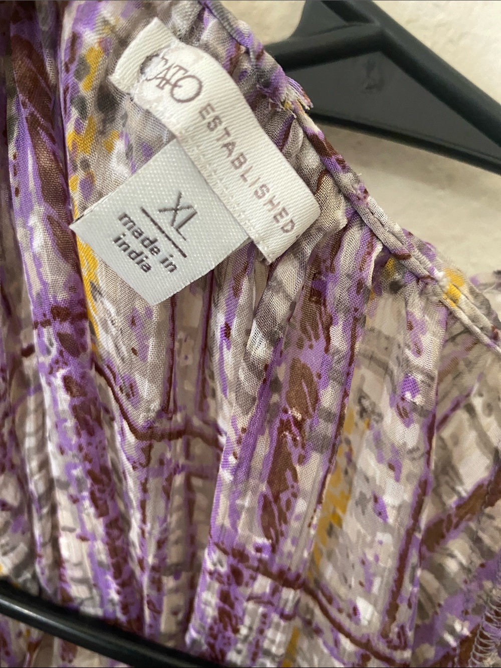 Cato Lavender Plaid Ruffle-Neck Sheer Mini Dress - Picture 9 of 11